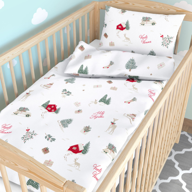 Kerst katoenen beddengoed voor een kinderbedje - Tsjechische Kerst