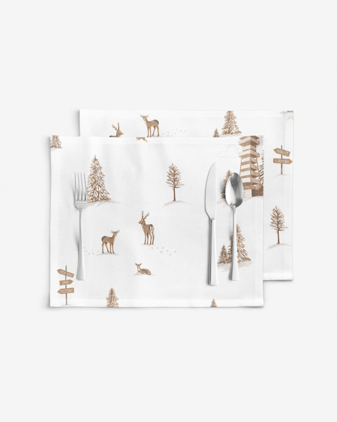 Placemat voor de tafel van stevig katoen - Beskydy - set van 2 stuks