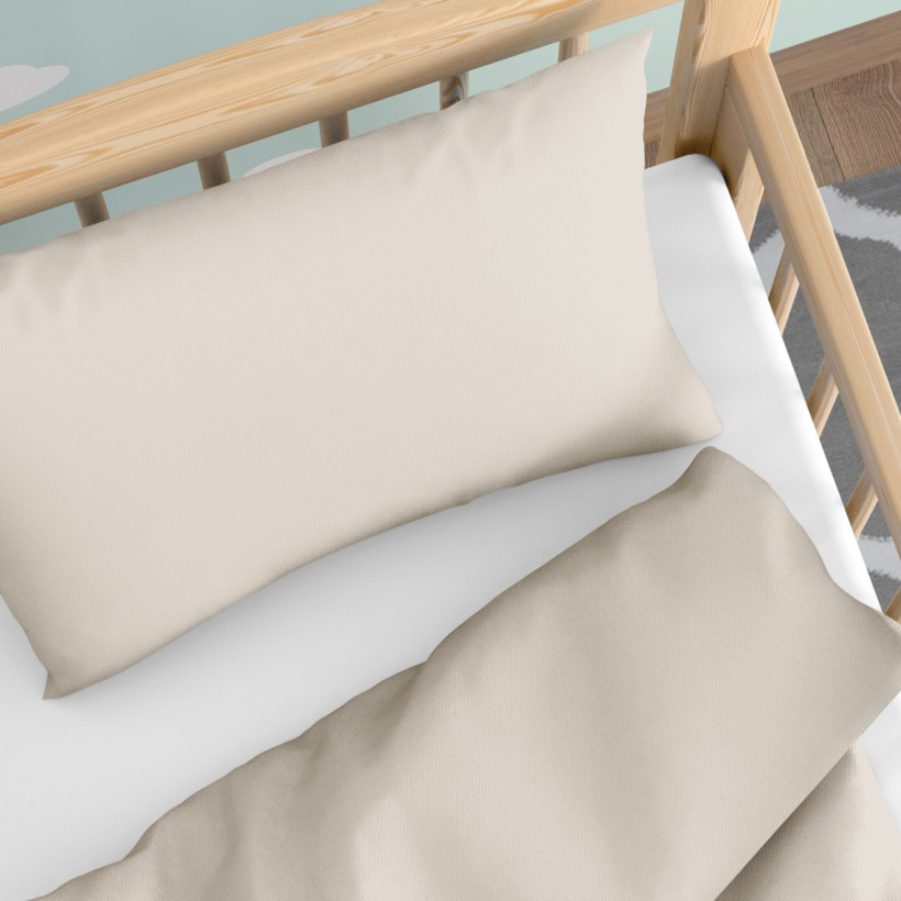 Katoenen beddengoed voor een babybedje - latte