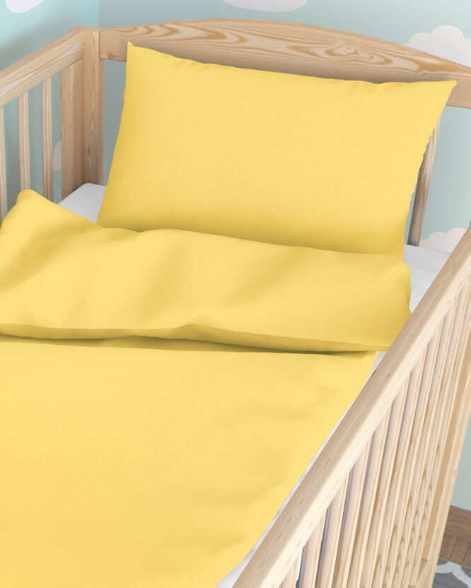 Katoenen baby beddengoed voor het ledikant - geel