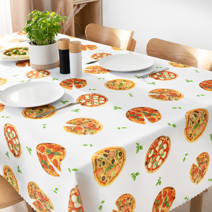 Hoekig teflon tafelkleed - Heerlijke pizza