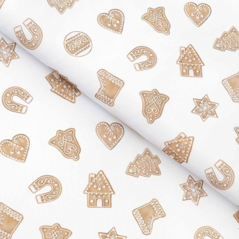 Kerst tafelstof met tefloncoating - Peperkoekjes