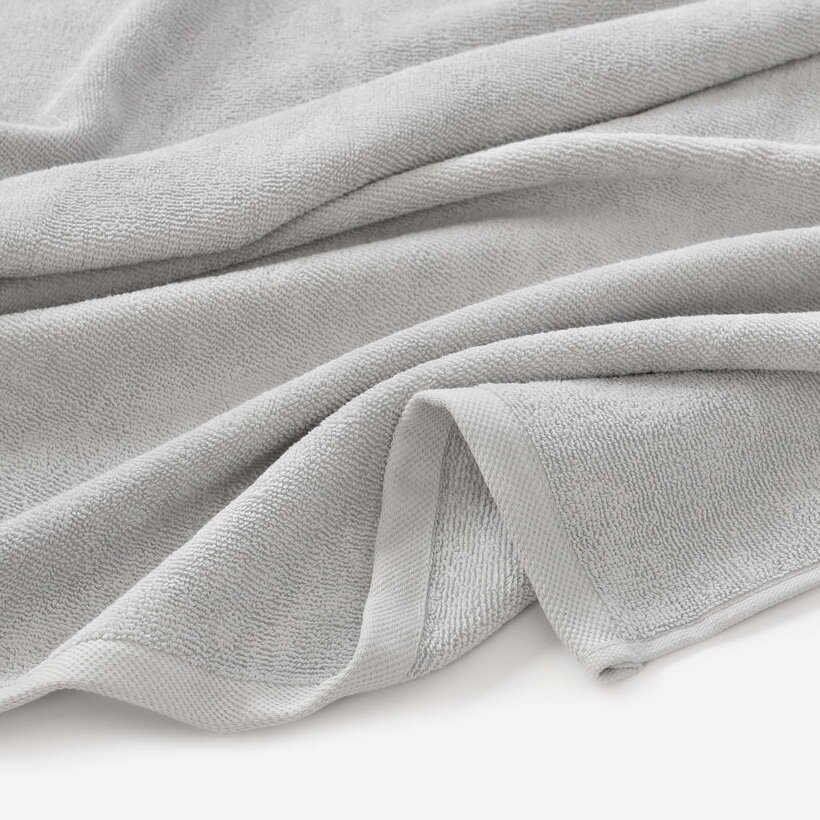 Katoenen badstof handdoek / badhanddoek Soft zonder boord - grijs