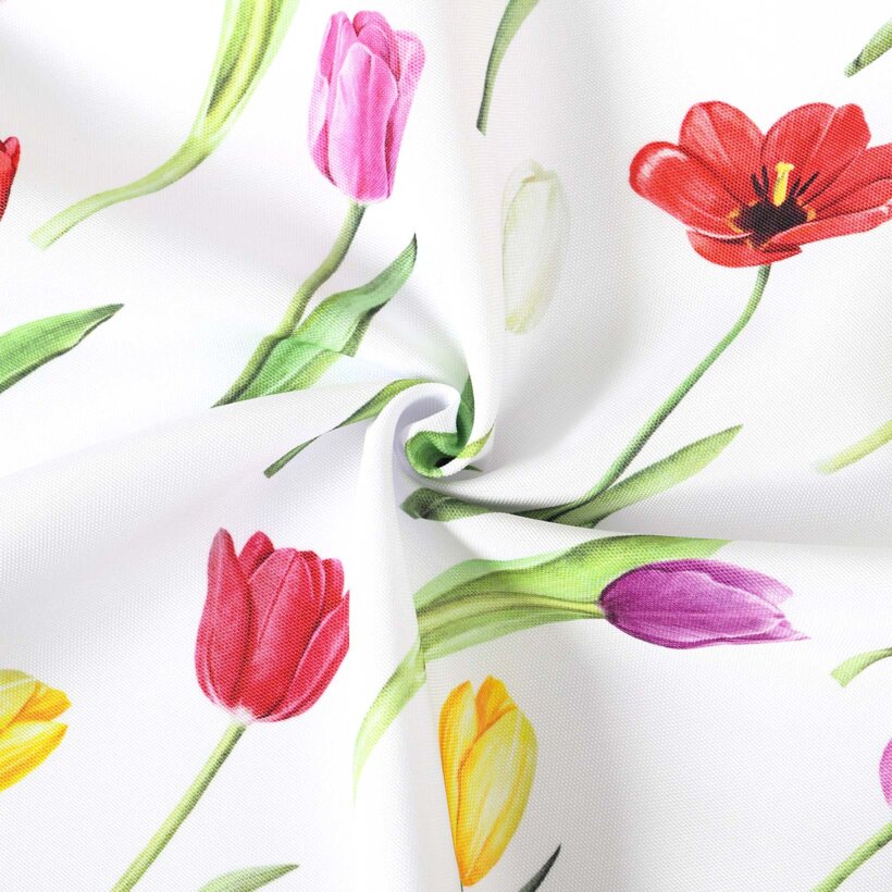Tafelstof met tefloncoating - Kleurrijke tulpen