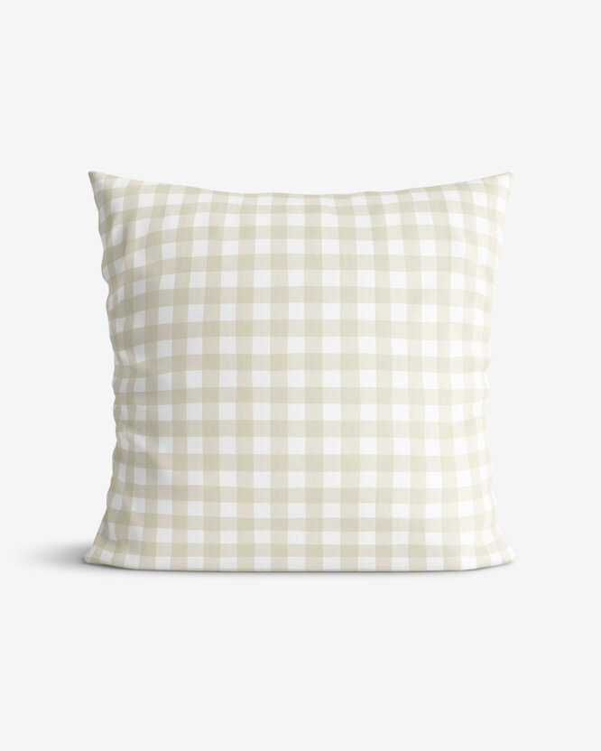 Sierkussensloop Luca - Beige ruitjes