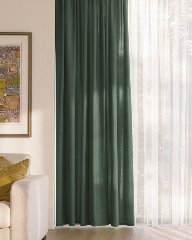Decoratief gordijn Marbella - donkergroen