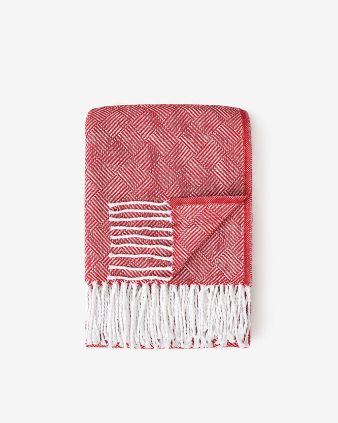 Katoenen deken Mozaika - rood