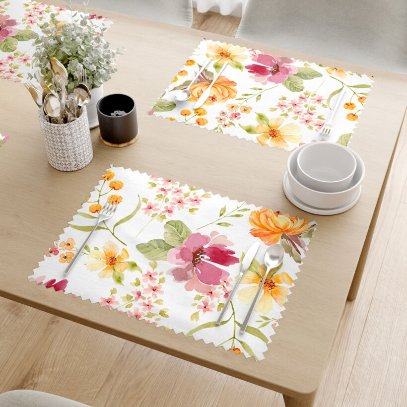 Tafelplacemat teflon - Hibiscus bloemen - set 2 stuks