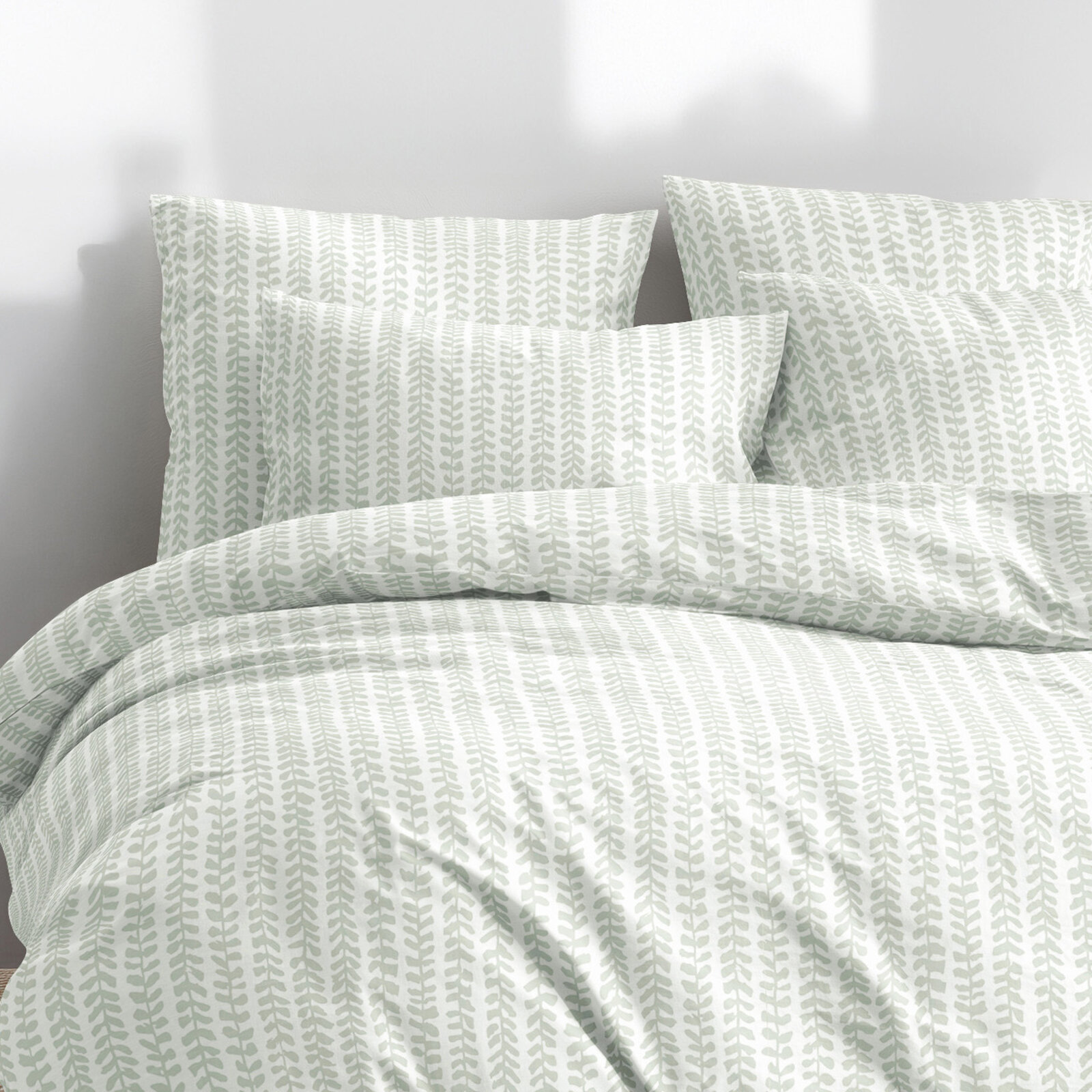 Katoenen beddengoed - Scandinavische blaadjes
