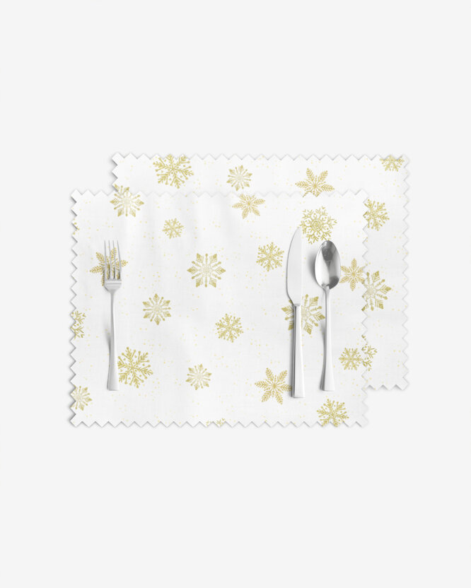 Tafel placemat teflon - Goud sneeuwvlokken - set 2st