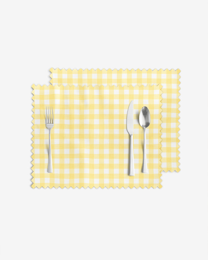 Placemat teflon - Gele blokjes - set 2 stuks