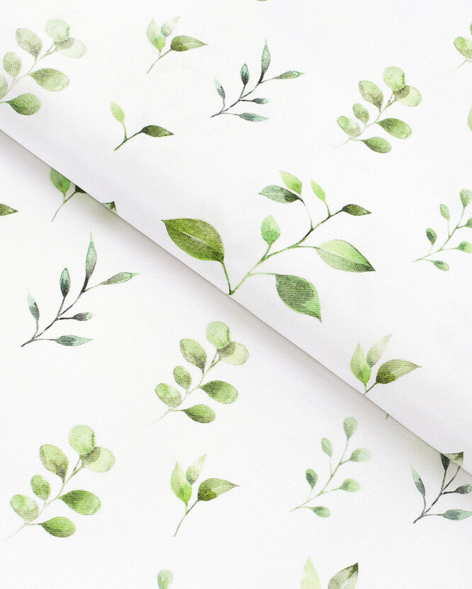 Tafelstof met tefloncoating - Eucalyptus blaadjes
