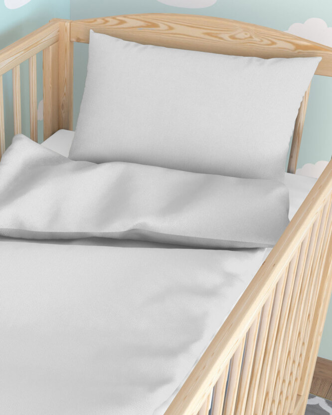 Baby katoenen beddengoed voor het ledikant - lichtgrijs