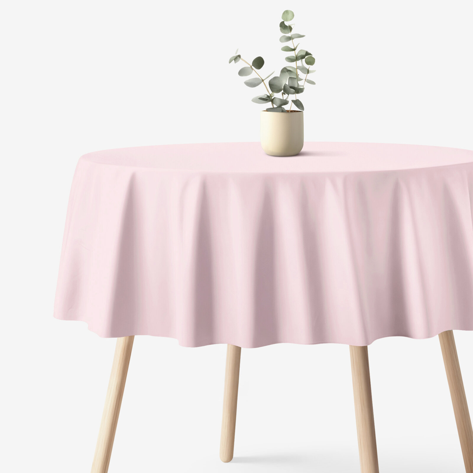 Rond tafelkleed 100% katoen renforcé - poederroze