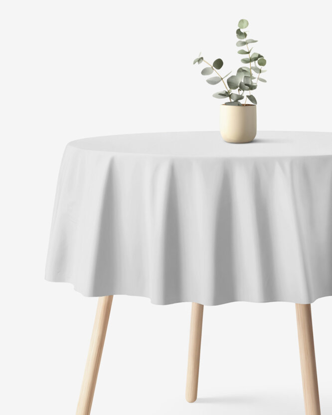 Rond tafelkleed 100% katoen renforcé - lichtgrijs