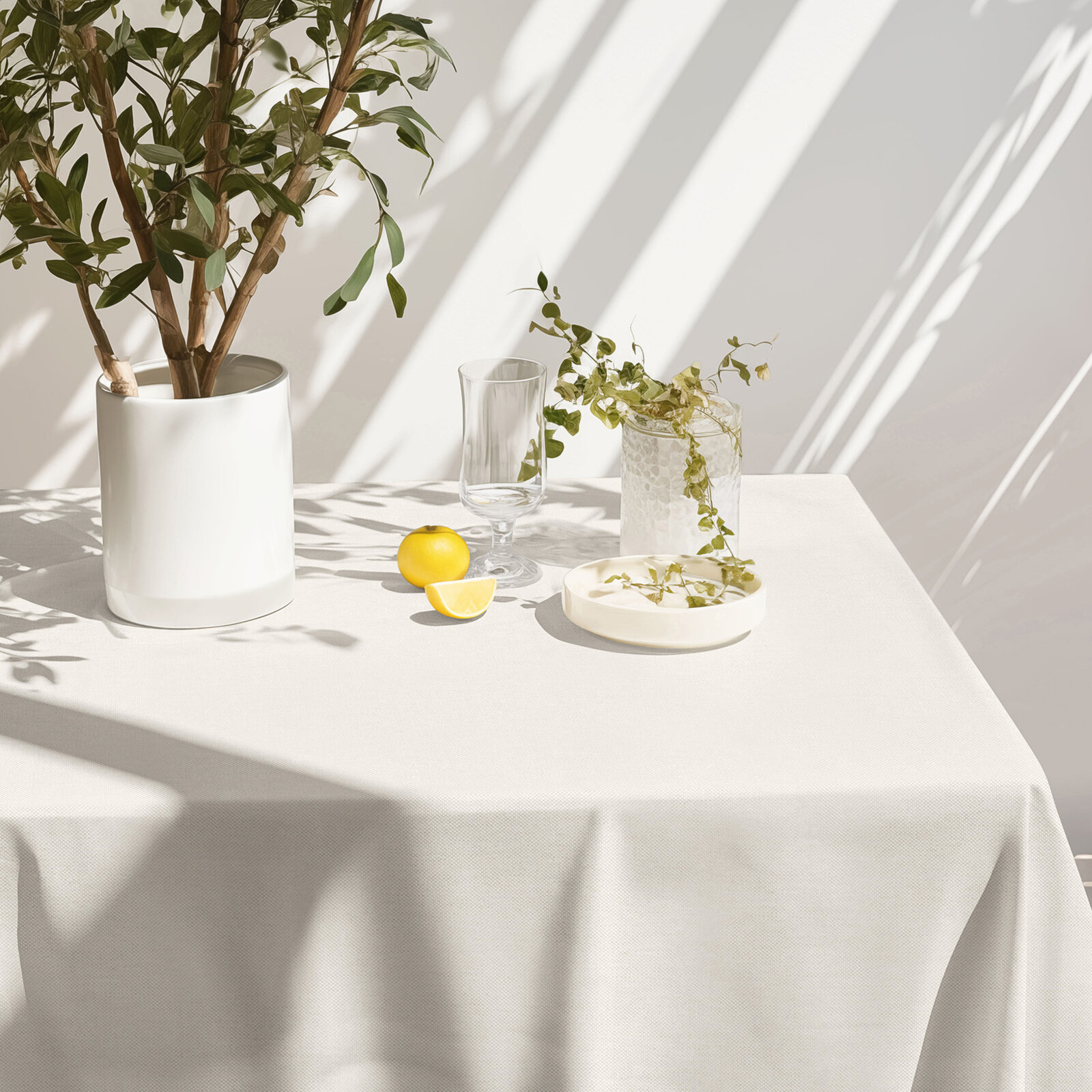Hoekig tafelkleed Malaga - naturel