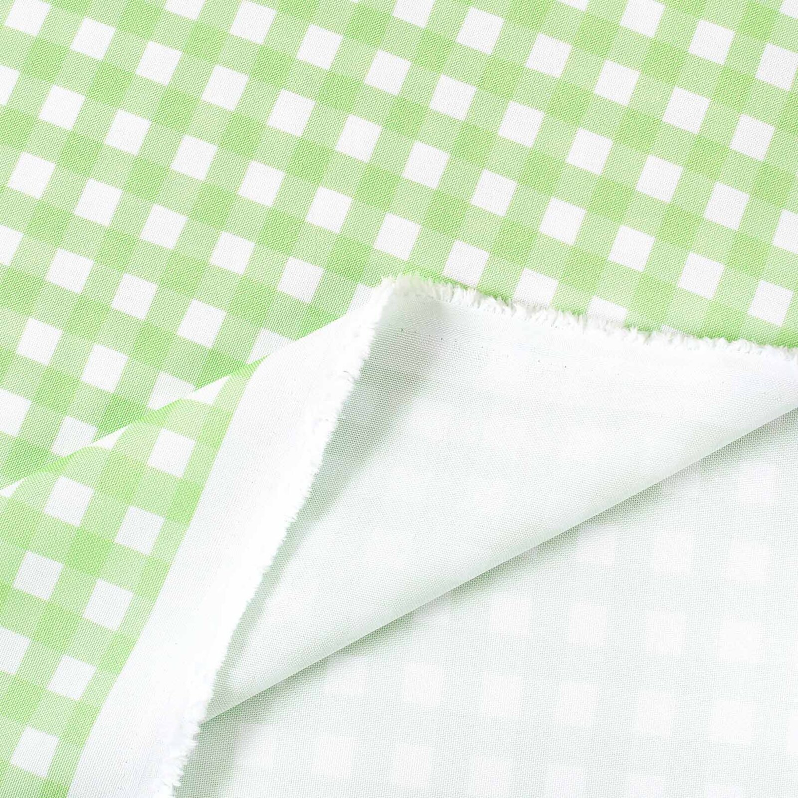 Stof met tefloncoating voor tafelkleden - Groene ruitjes