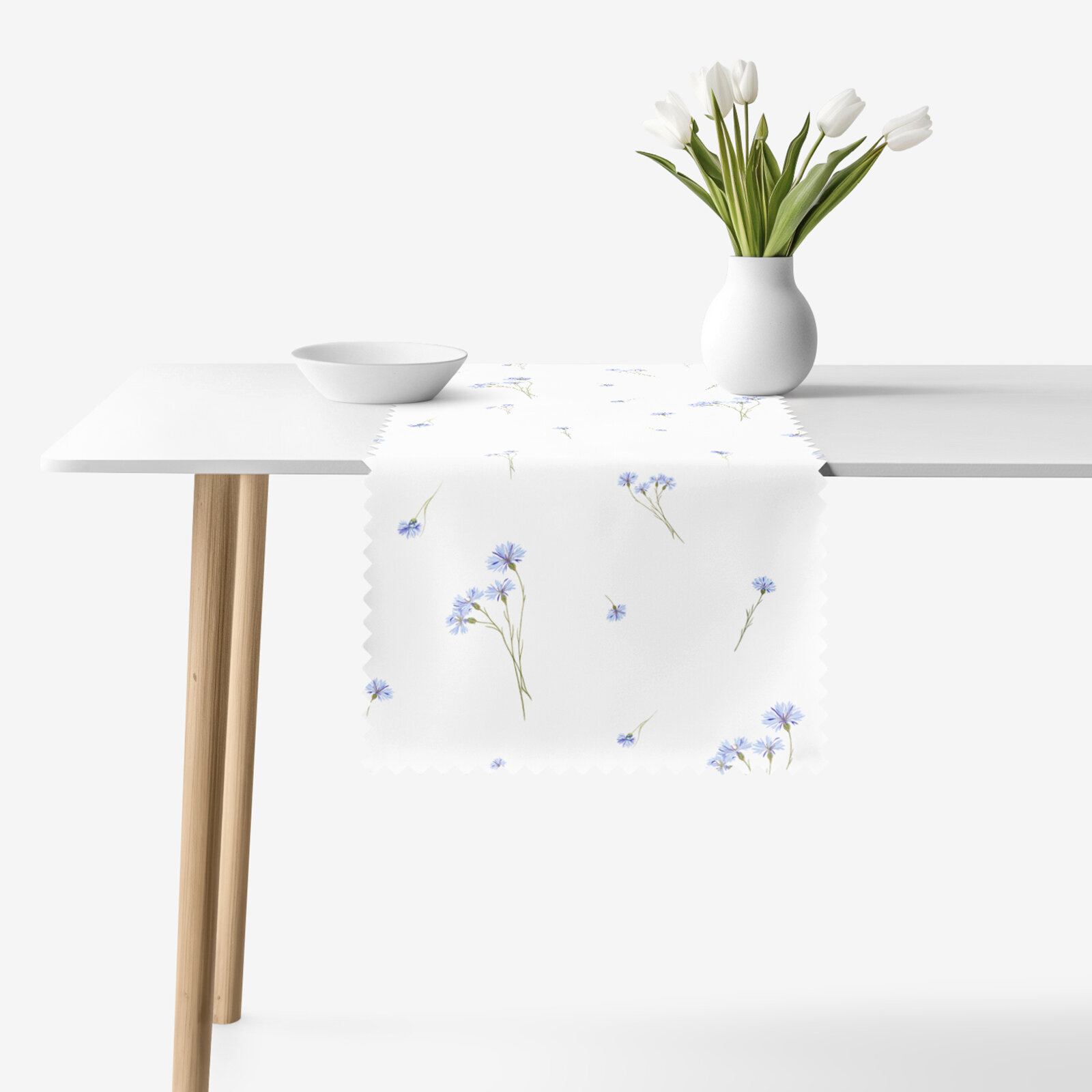 Tafelloper teflon - Blauwe korenbloemen