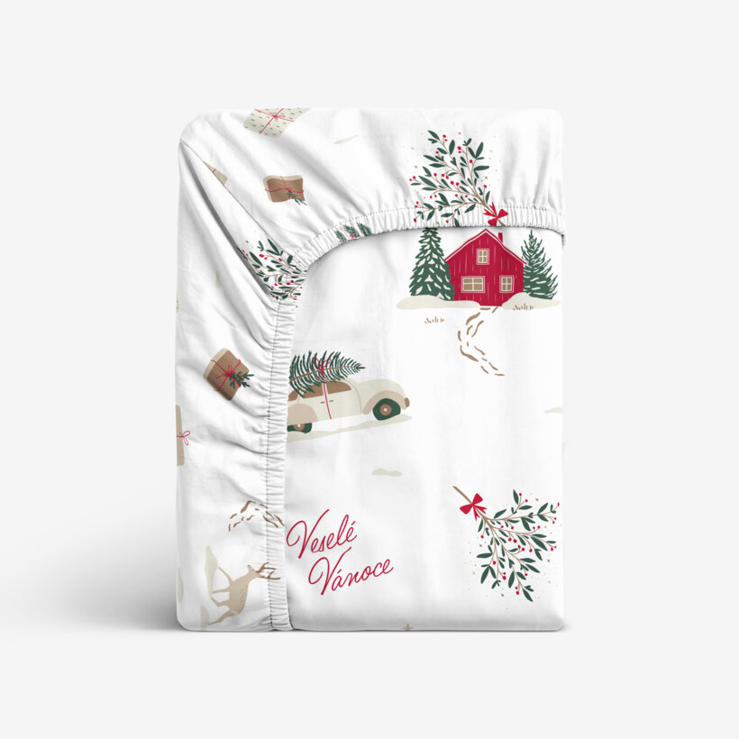 Kerst katoenen hoeslaken - Tsjechische Kerst