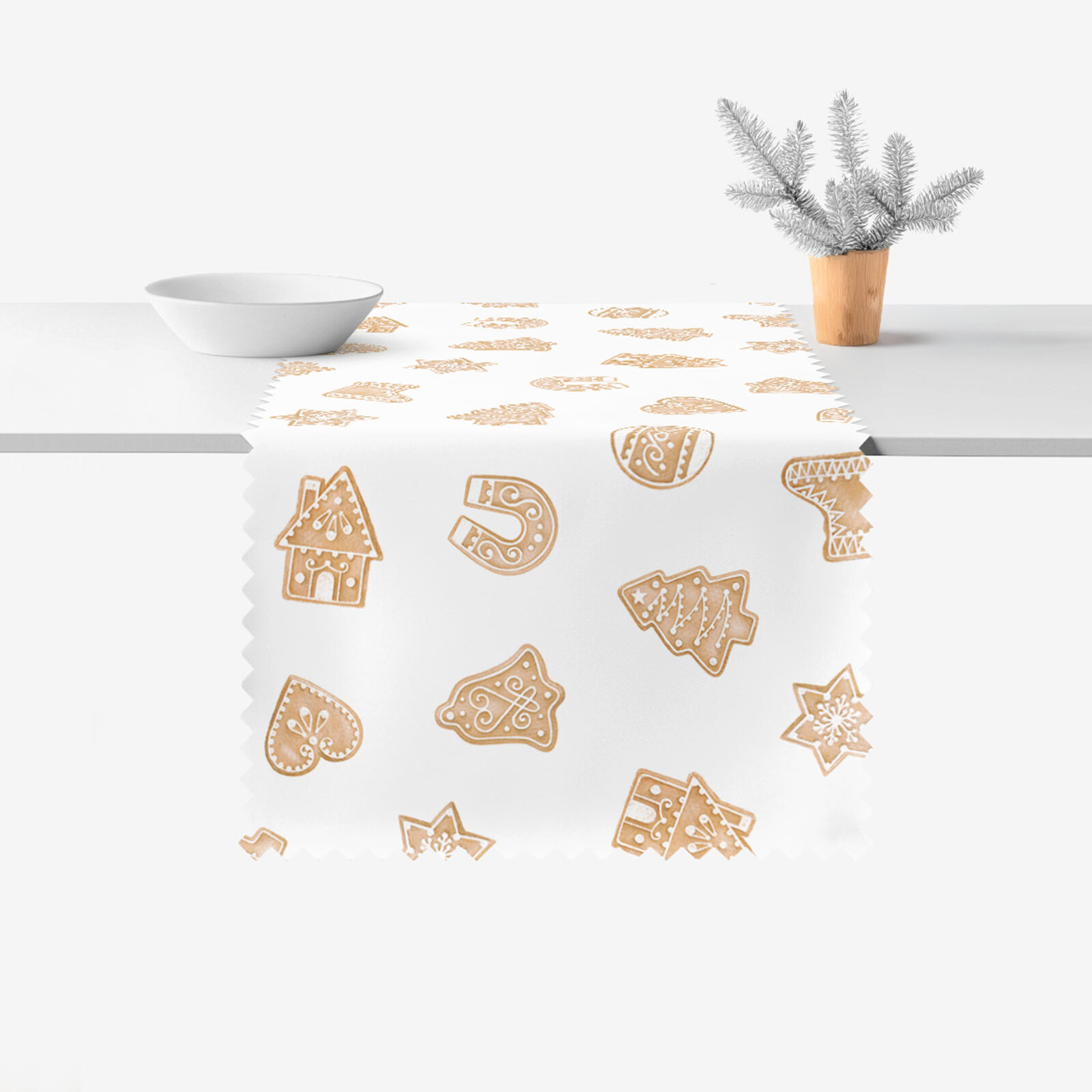 Kerst tafelloper teflon - Peperkoekjes