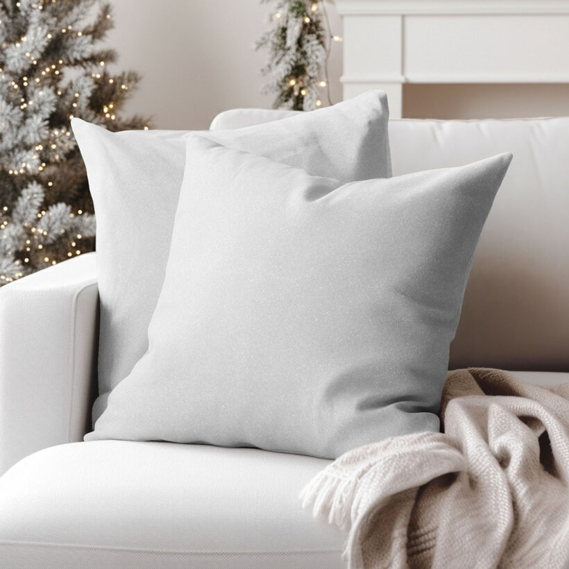 Decoratieve exclusief kussensloop - zilver met glitters