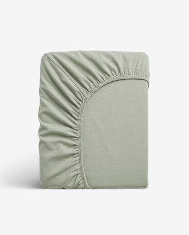 Jersey elastisch laken - saliegroen