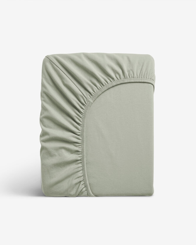 Jersey elastisch laken - saliegroen