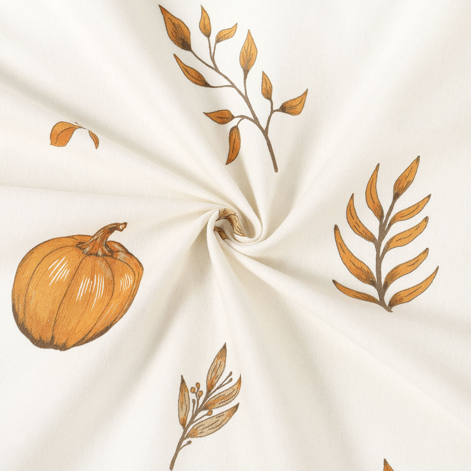 Flanellen stof - Herfst pompoenen en blaadjes