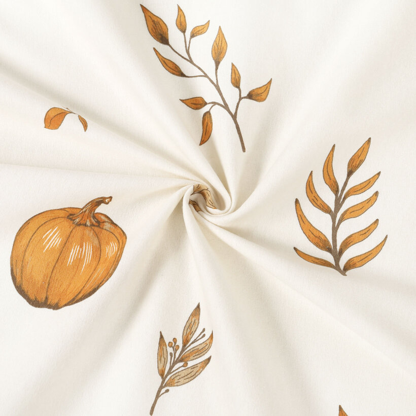 Flanellen stof - Herfst pompoenen en blaadjes