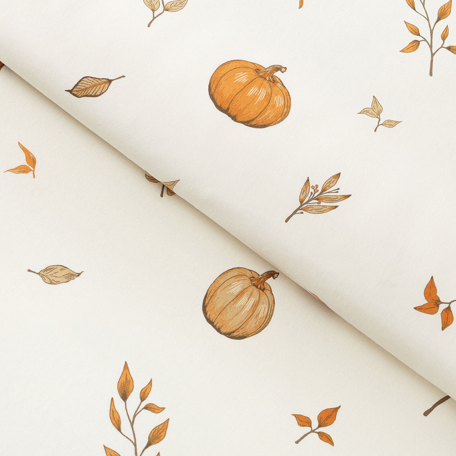 Flanellen stof - Herfst pompoenen en blaadjes