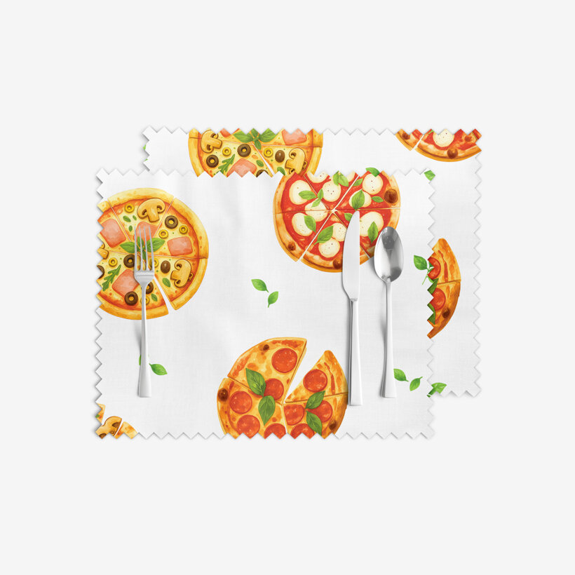 Teflon tafel placemat - Heerlijke pizza - set 2 stuks