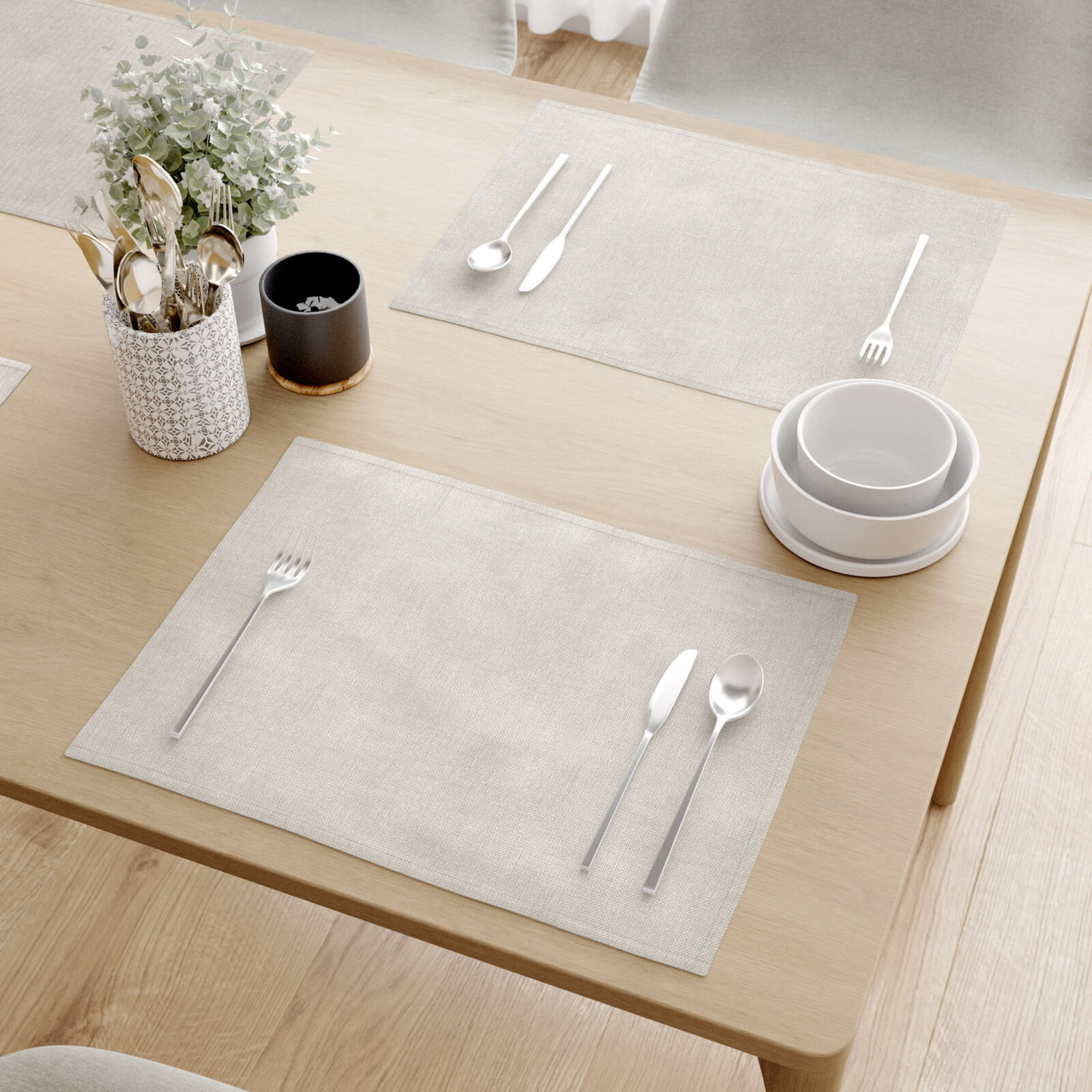 Placemat voor tafel Malaga - ongebleekt - set 2 stuks