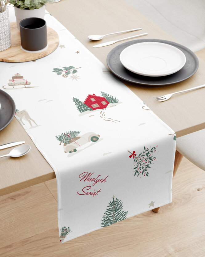 Kerst tafelloper 100% katoen renforcé - Poolse Kerst (PL)