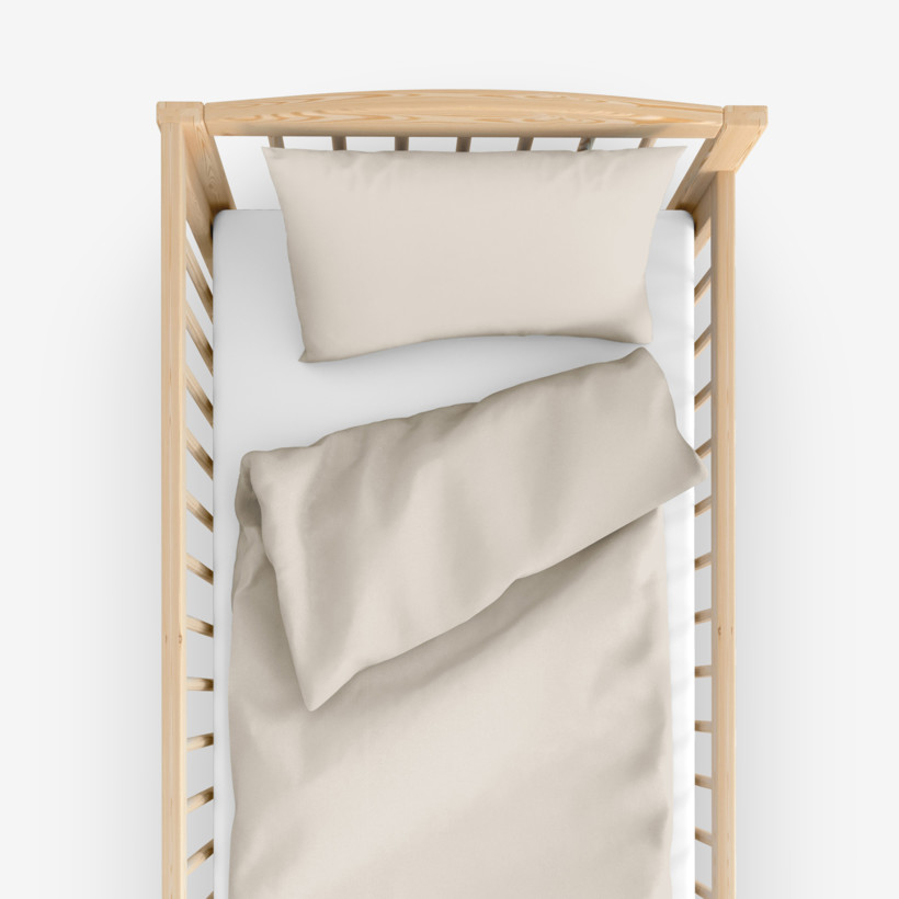 Katoenen beddengoed voor een babybedje - latte
