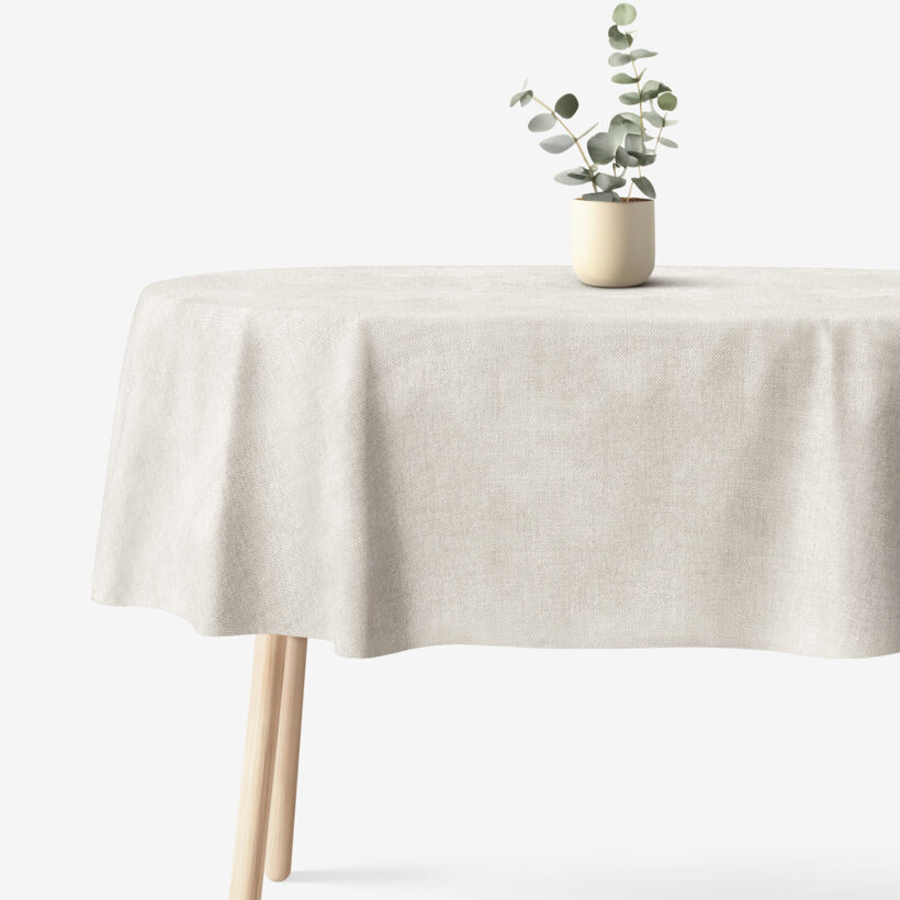 Ovaal tafelkleed Malaga - ongebleekt