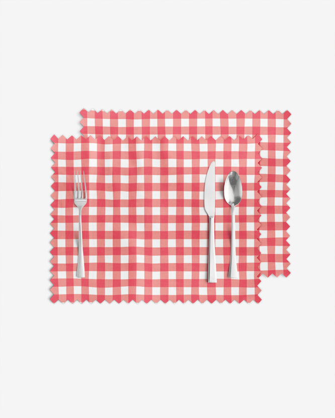 Teflon placemat - Rode ruitjes - set van 2 stuks