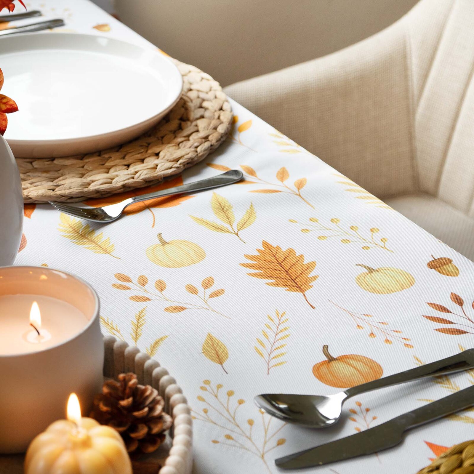 Hoekig teflon tafelkleed - Geur van de herfst