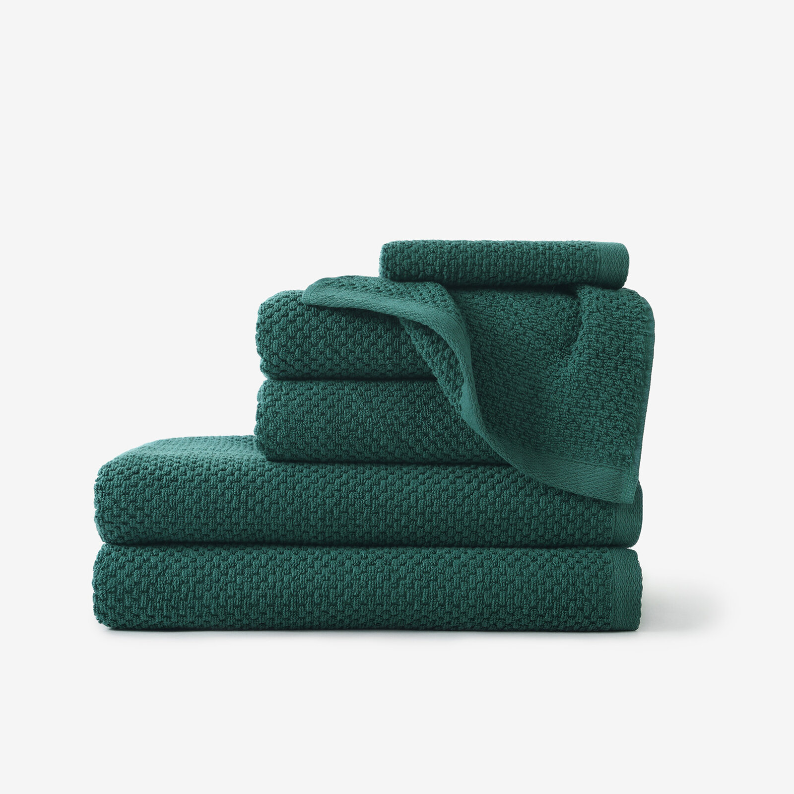 Katoenen badstof handdoek / badhanddoek Micro Pure - smaragdgroen