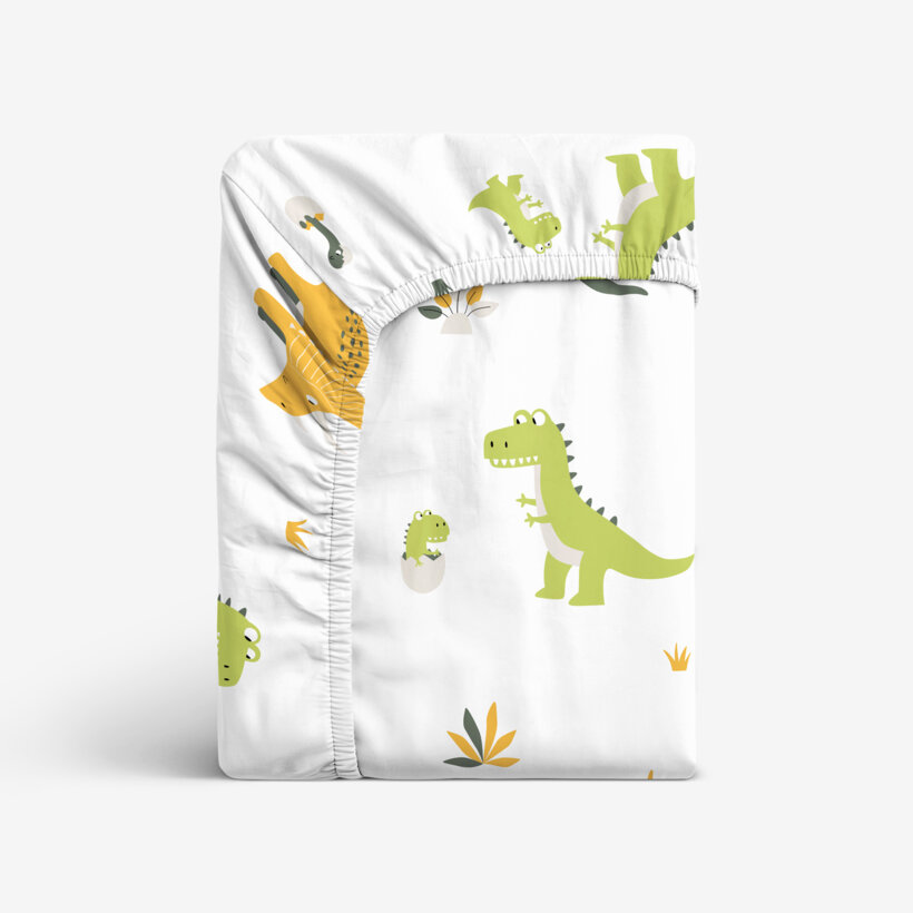 Katoenen hoeslaken voor kinderen - Dinosaurus avontuur