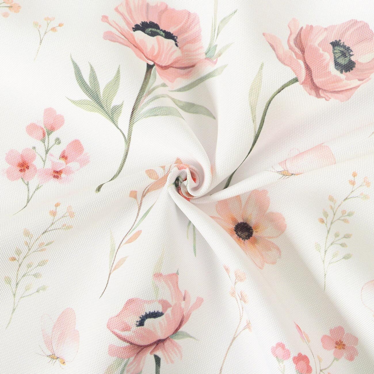 Stof met tefloncoating voor tafelkleden - Roze bloemen