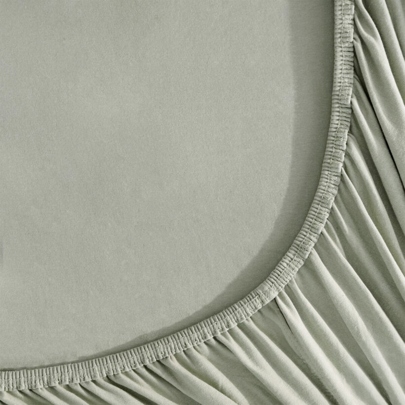Jersey elastisch laken - saliegroen