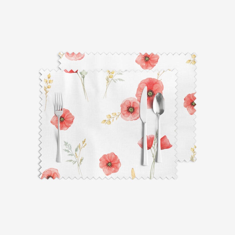 Tafelplacemat teflon - Klaprozen - set van 2st