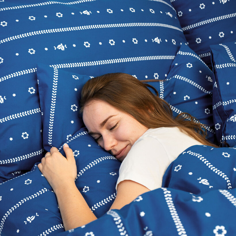 Katoenen beddengoed - Na mú dušu op blauw