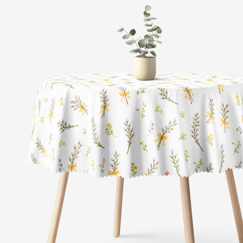 Lente rond teflon tafelkleed - Poesjes