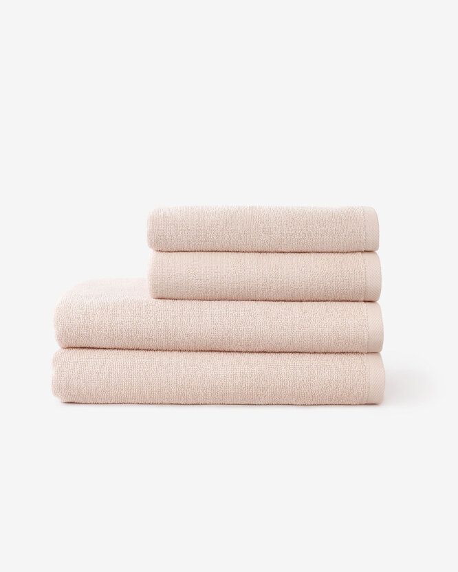 Katoenen badstof handdoek / badhanddoek Soft zonder boord - lichtroze