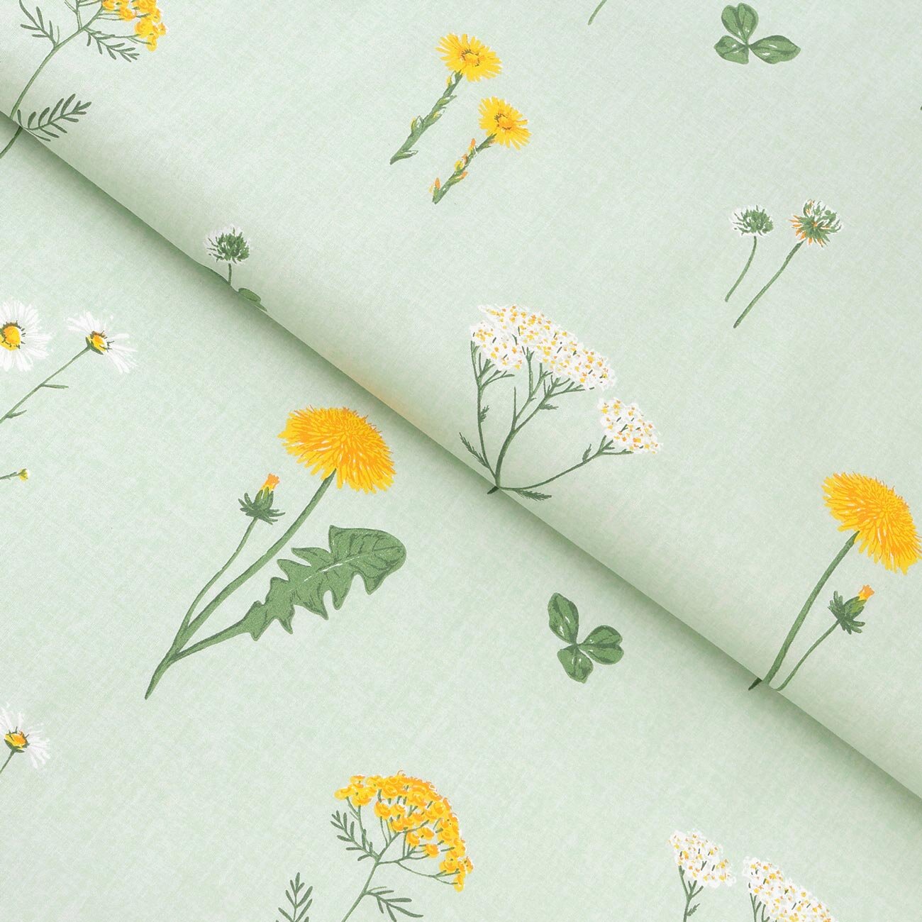 Katoen renforcé - Weide op groen ongebleekt
