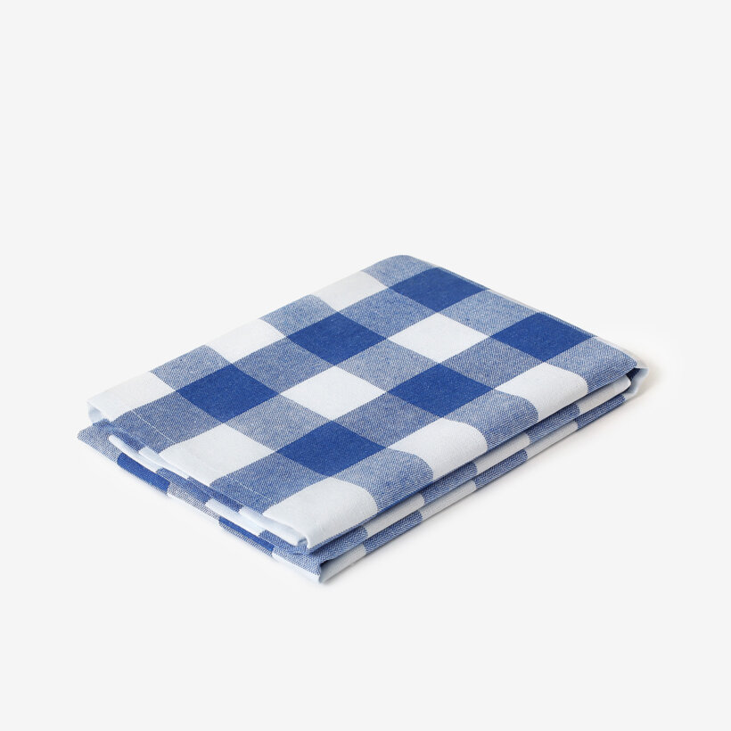 Keuken katoenen theedoek - Blauwe ruiten
