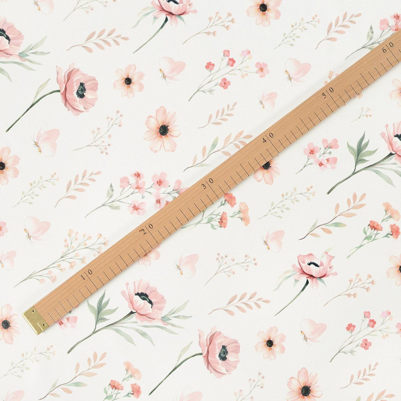 Stof met tefloncoating voor tafelkleden - Roze bloemen