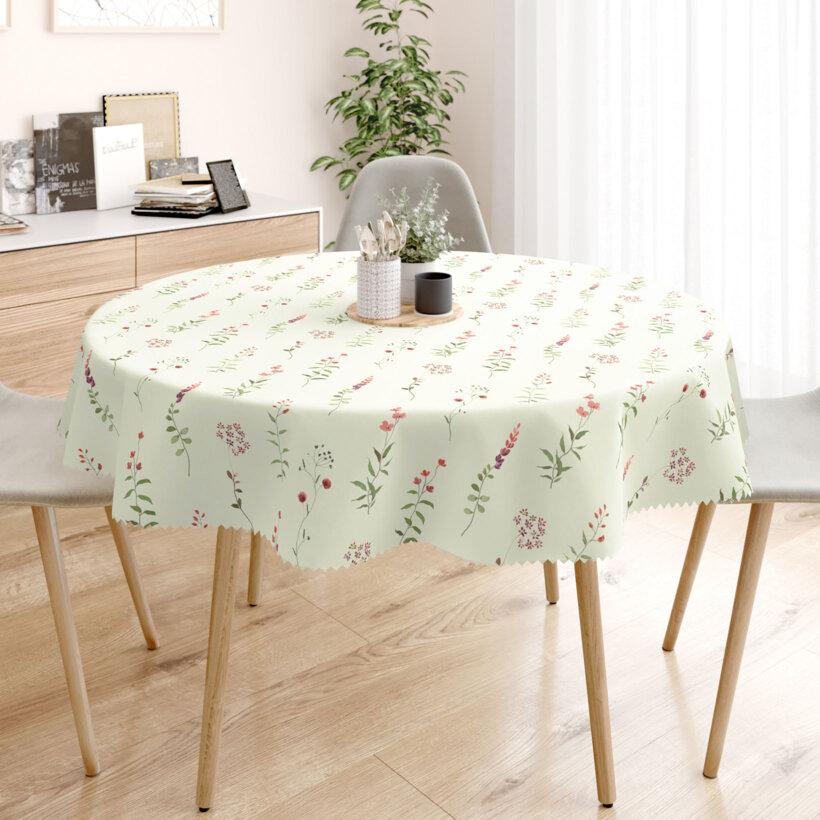 Rond teflon tafelkleed - Veldbloemen