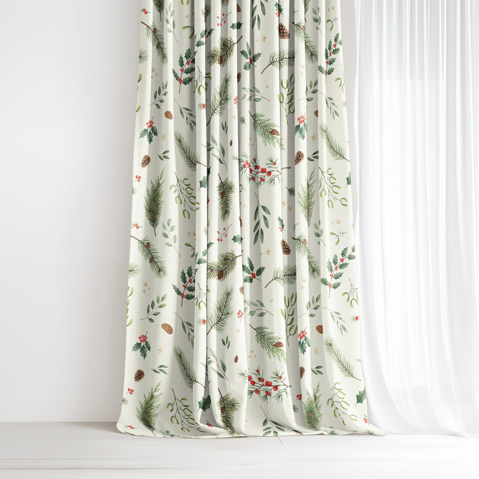 Decoratief gordijn Luca - Winters takjes